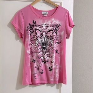 Emma G Pink T-shirt with small glitter embellishments